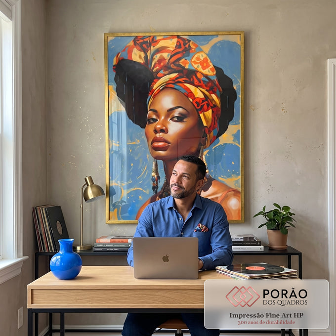 Quadro Decorativo Consciência Negra 01 - Arte Vibrante em Canvas Premium em escritorio moderno - quadros decorativos para sala