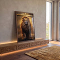 Quadro Decorativo Leão e Cruz - Arte Elegante para Transformar seu Espaço em ambiente decorado - quadros decorativos para sala