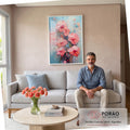 Quadro Decorativo Abstrato Primavera Doce 1 - Elegância e Modernidade para Sua Decoração em sala de estar moderna - quadros decorativos para sala