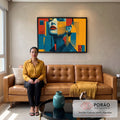Quadro Decorativo Mulher Moderna em sala de estar moderna - quadros decorativos para sala