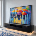 Quadro Decorativo Mulheres Arte Vibrante da Cidade Colorida em ambiente decorado - quadros decorativos para sala