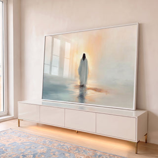 Quadro Decorativo Reflexo Etéreo em ambiente decorado - quadros decorativos para sala