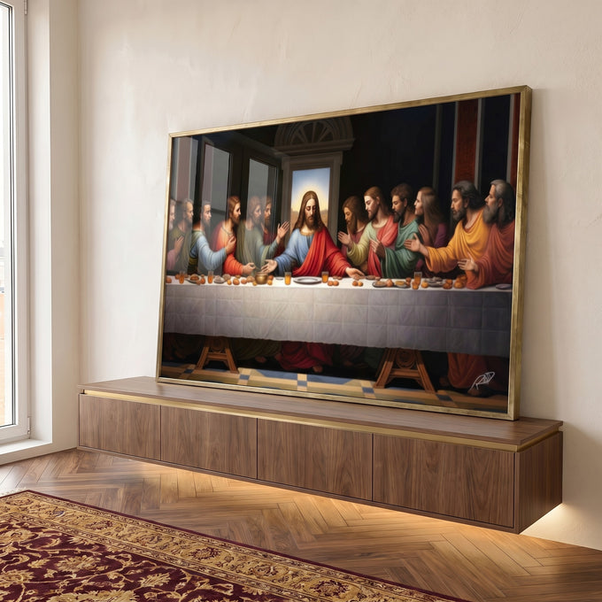 Quadro Decorativo Santa Ceia 4 - Arte Clássica para Sua Decoração em ambiente decorado - quadros decorativos para sala