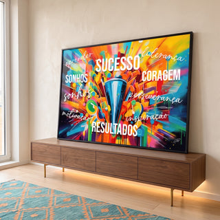 Quadro Decorativo Sucesso Motivacional: Inspire-se! em ambiente decorado - quadros decorativos para sala