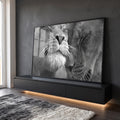 Quadro Decorativo Majestoso Amor Leão - Exclusividade Única em ambiente decorado - quadros decorativos para sala