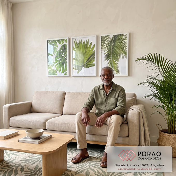 Quadro Decorativo Exuberância Verde: Renove Seu Ambiente em sala de estar moderna - quadros decorativos para sala