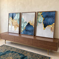 Quadro Decorativo Nórdico c/ Toque Dourado ? Exclusividade Total em ambiente decorado - quadros decorativos para sala