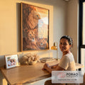 Quadro Decorativo Família de Leões: União e Força em escritorio moderno - quadros decorativos para sala