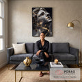 Quadro Decorativo Escultural Futurista em sala de estar moderna - quadros decorativos para sala