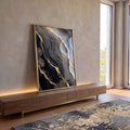 Quadro Decorativo Serenidade Dourada em ambiente decorado - quadros decorativos para sala