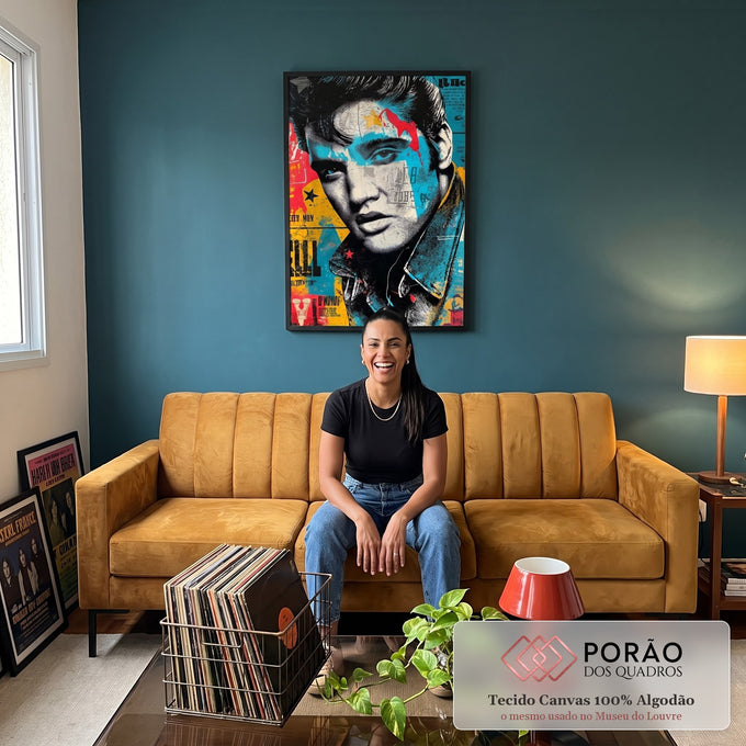 Quadro Decorativo - Energia Musical em Cores em sala de estar moderna - quadros decorativos para sala