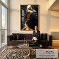 Quadro Decorativo Glamorosos Detalhes da Mulher em Dourado em sala de estar moderna - quadros decorativos para sala