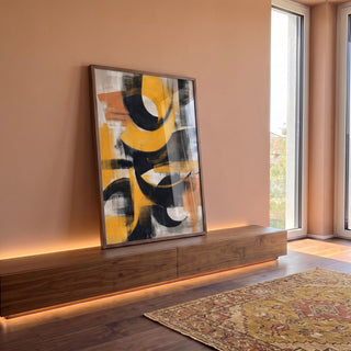 Quadro Decorativo Abstrato Energizante em ambiente decorado - quadros decorativos para sala