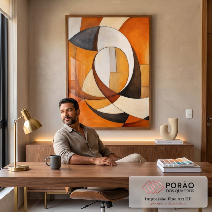 Quadro Decorativo Espirais Quentes para um Lar Aconchegante em escritorio moderno - quadros decorativos para sala