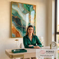 Quadro Decorativo Fluidez Abstrata em escritorio moderno - quadros decorativos para sala