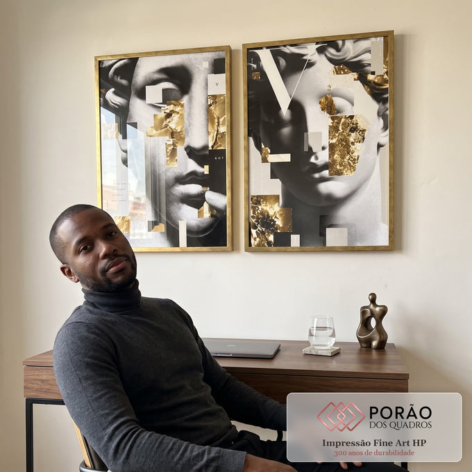 Quadro Decorativo Clássico e Moderno em escritorio moderno - quadros decorativos para sala