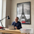 Quadro Decorativo Charme Parisiense: Elegância e Romance em escritorio moderno - quadros decorativos para sala
