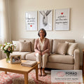 Quadro Decorativo Frases Amor Eterno em sala de estar moderna - quadros decorativos para sala