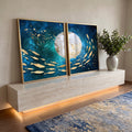 Quadro Decorativo Arte Cósmica Peixes Estelares - Encante-se em ambiente decorado - quadros decorativos para sala