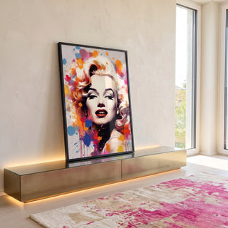 Quadro Decorativo Marilyn Monroe: Beleza Única em ambiente decorado - quadros decorativos para sala