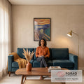 Quadro Decorativo Grito Silencioso: Poder & Emoção em sala de estar moderna - quadros decorativos para sala