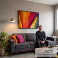 Quadro Decorativo Vibrante e Dinâmico em sala de estar moderna - quadros decorativos para sala