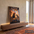 Quadro Decorativo - Família de Leões | Beleza e Emoção na Sua Parede em ambiente decorado - quadros decorativos para sala