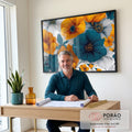 Quadro Decorativo Floral Vibrante para Casa em escritorio moderno - quadros decorativos para sala