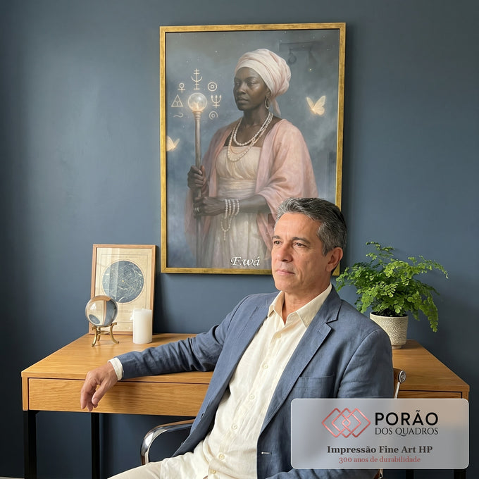 Quadro Decorativo Orixá Ewá: Força e Serenidade em escritorio moderno - quadros decorativos para sala