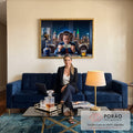 Quadro Decorativo Retrato do Sucesso Financeiro em sala de estar moderna - quadros decorativos para sala
