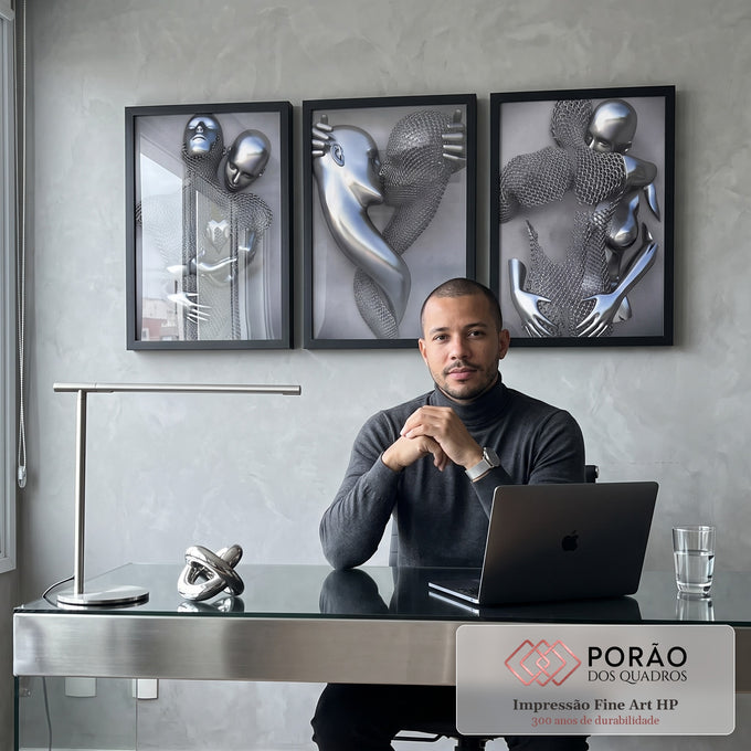 Quadro Decorativo: Encantamento Metálico - Inspire-se! em escritorio moderno - quadros decorativos para sala