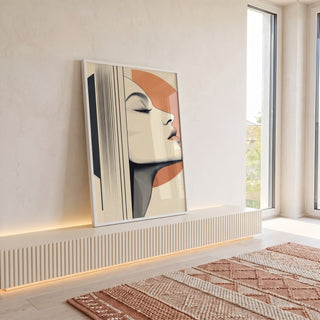 Quadro Decorativo Serenidade em Cores Feminino Moderno em ambiente decorado - quadros decorativos para sala