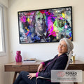 Quadro Decorativo: Benjamin Franklin Modernizado e Colorido em escritorio moderno - quadros decorativos para sala