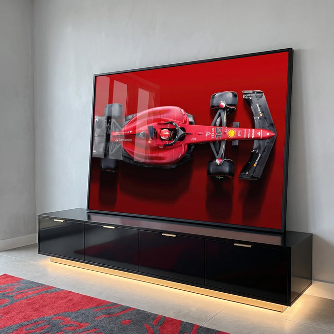 Quadro Decorativo Carro de Corrida: Velocidade e Estilo em ambiente decorado - quadros decorativos para sala