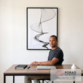 Quadro Decorativo Inspirador: Abstração Espiral em Preto e Branco em escritorio moderno - quadros decorativos para sala