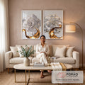 Quadro Decorativo: Sinfonia Floral em Tons Pastéis em sala de estar moderna - quadros decorativos para sala