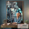 Quadro Decorativo Deus do Mar: Poder e Mistério em escritorio moderno - quadros decorativos para sala