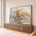 Quadro Decorativo Arvore da Vida em Dourado - Arte que Inspira em ambiente decorado - quadros decorativos para sala