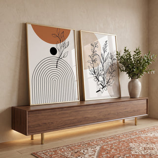 Quadro Decorativo Harmonia Minimalista: Sinfonia em Preto e Branco em ambiente decorado - quadros decorativos para sala
