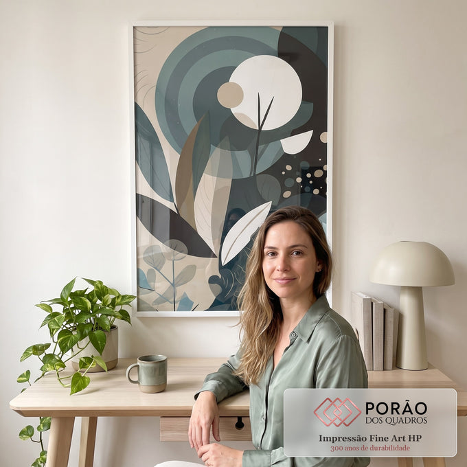 Quadro Decorativo Folhas Tropicais Modernas - Sofisticação e Natureza para seu Ambiente em escritorio moderno - quadros decorativos para sala