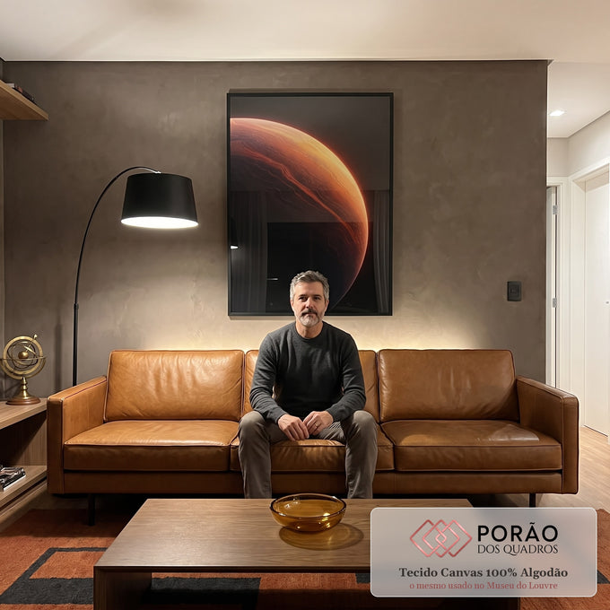 Quadro Decorativo Planeta Místico em sala de estar moderna - quadros decorativos para sala