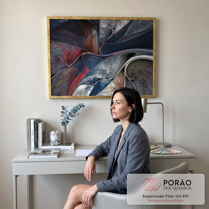 Quadro Decorativo Explosão Caleidoscópica: Inspiração Única em escritorio moderno - quadros decorativos para sala