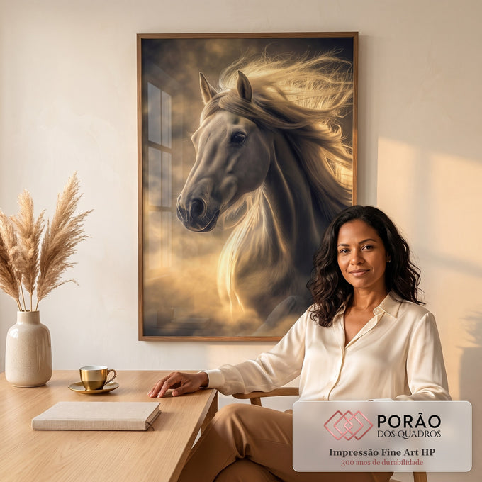 Quadro Decorativo A Fluidez Do Cavalo em escritorio moderno - quadros decorativos para sala