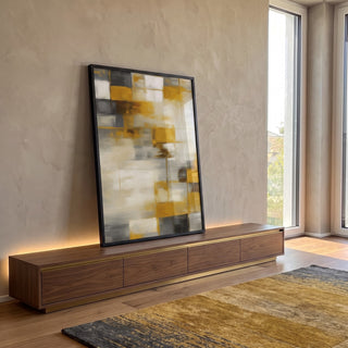 Quadro Decorativo Abstrato Moderno em ambiente decorado - quadros decorativos para sala