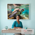 Quadro Decorativo Tartaruga Marinha: Beleza Subaquática em escritorio moderno - quadros decorativos para sala
