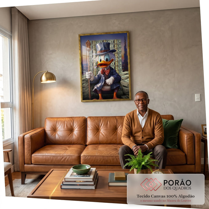 Quadro Decorativo Riqueza de Patinhas: Um Toque Único em sala de estar moderna - quadros decorativos para sala