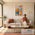 Quadro Decorativo Contemplação Geométrica em sala de estar moderna - quadros decorativos para sala