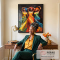 Quadro Decorativo Afro Contemporâneo Beleza em Cores em escritorio moderno - quadros decorativos para sala