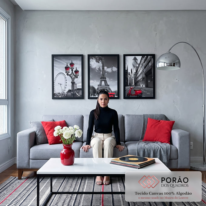 Quadro Decorativo Encantos da Europa: Desperte sua Alma Viajante em sala de estar moderna - quadros decorativos para sala