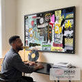 Quadro Decorativo Energia Grafite: Inspiração Urbana em escritorio moderno - quadros decorativos para sala